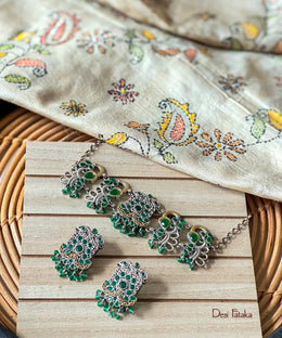 Alankaar Dual Tone Green Stone Choker